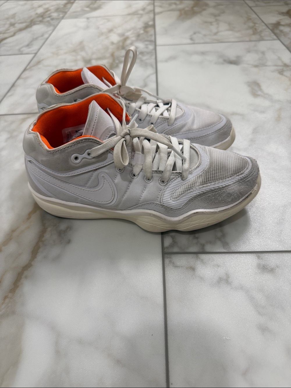 Nike White Low-Top Sneakers with Orange Interior